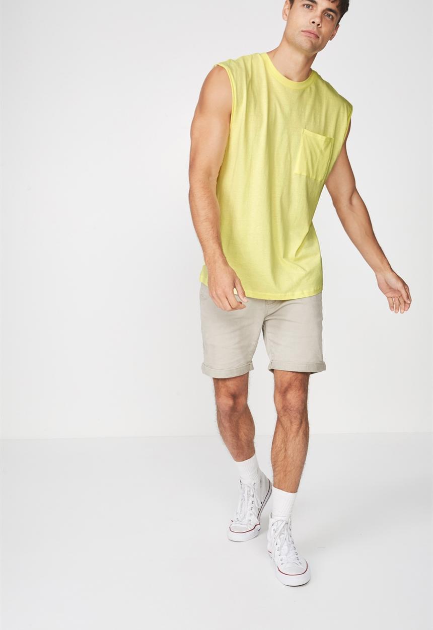 Cotton On - Drop shoulder muscle tank- yellow
