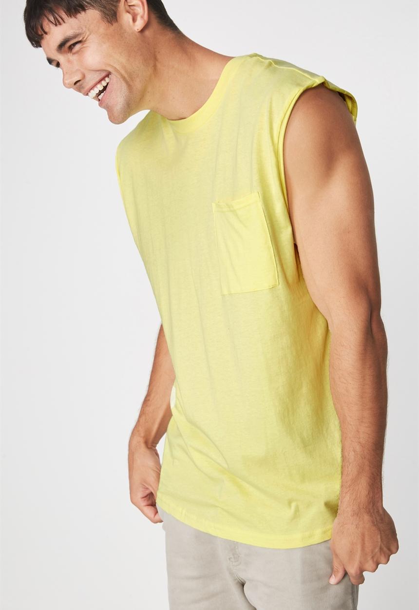 Cotton On - Drop shoulder muscle tank- yellow