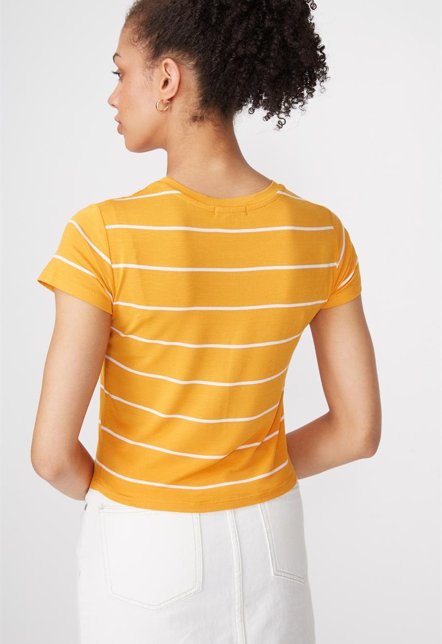 Cotton On - The baby tee - yellow & white stripe