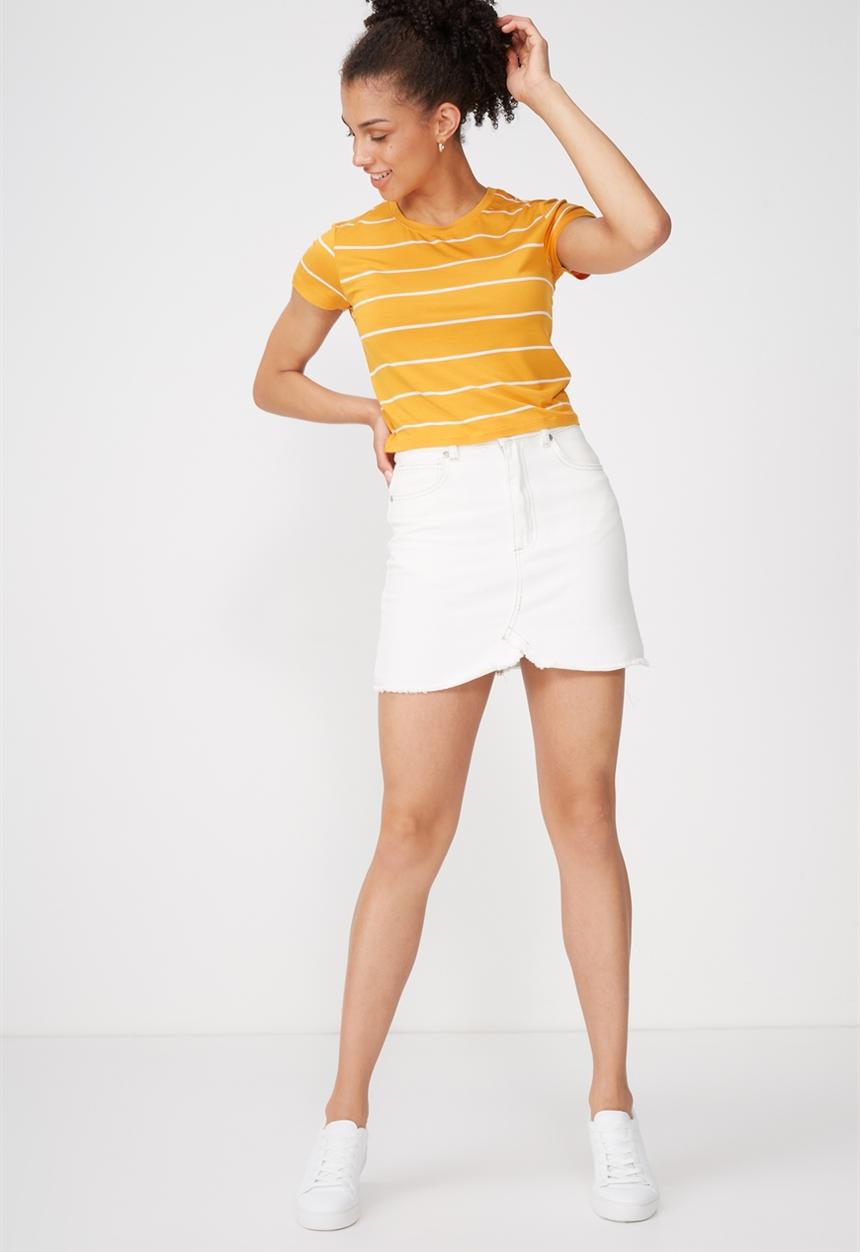 Cotton On - The baby tee - yellow & white stripe