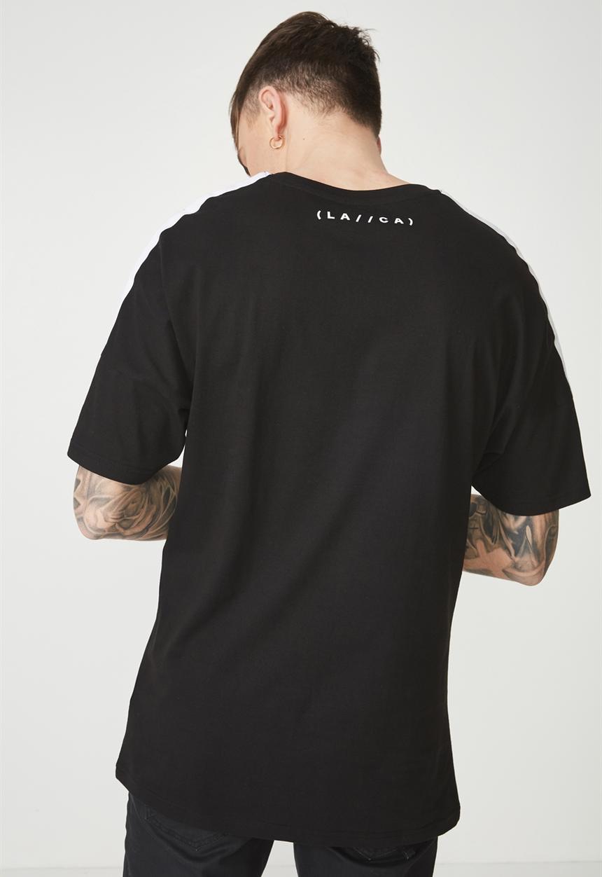 Cotton On - Drop shoulder longline tee - black