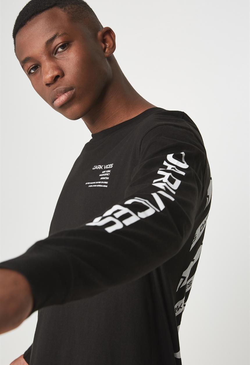 Cotton On - Tbar long sleeve tee - black