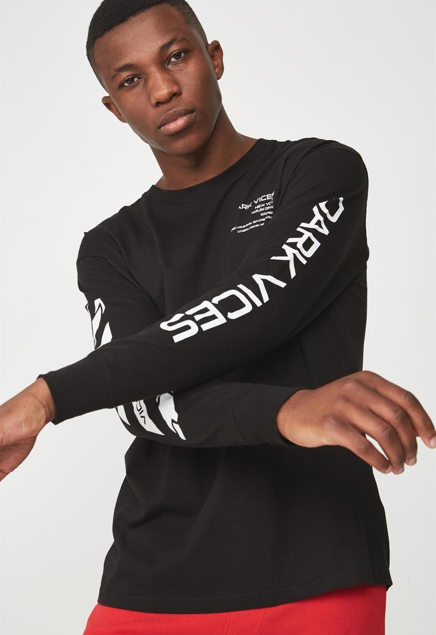 Cotton On - Tbar long sleeve tee - black