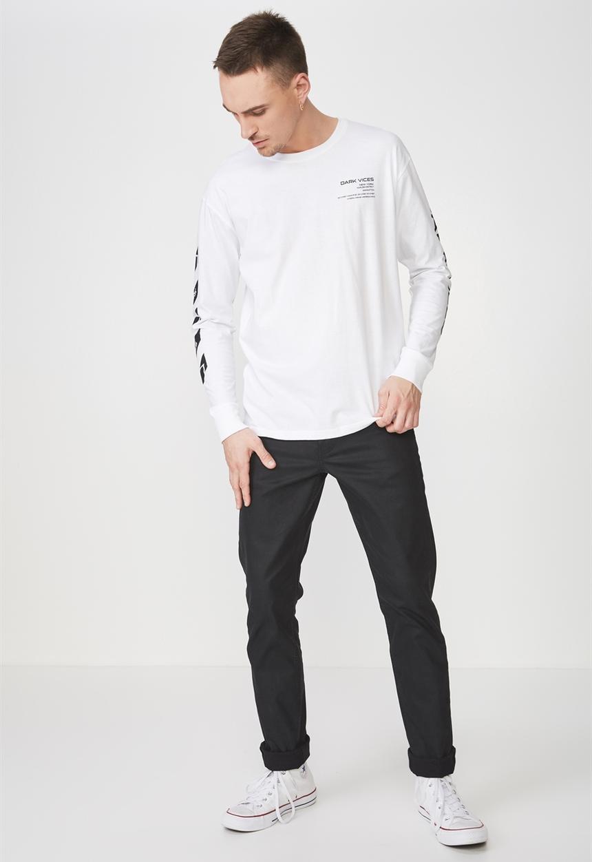 Cotton On - Tbar long sleeve tee - white