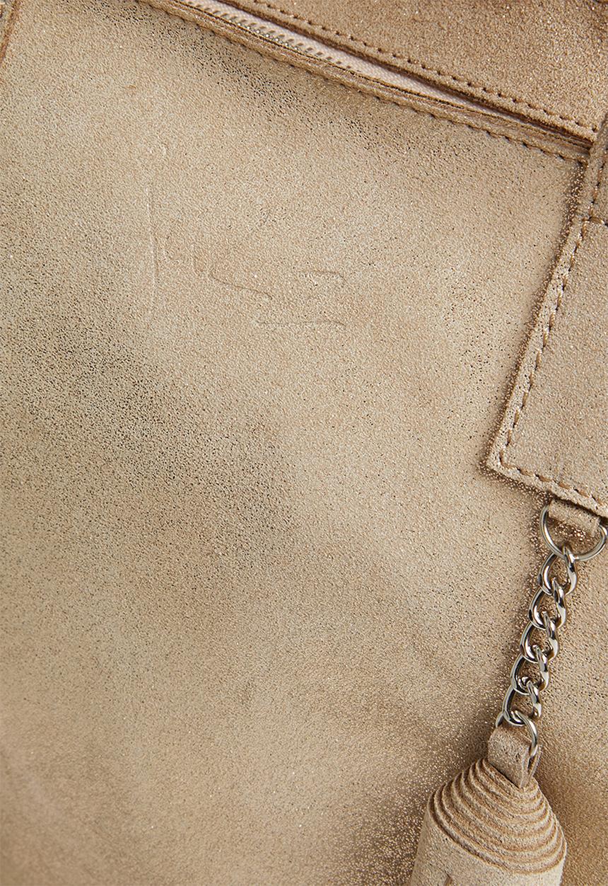 Julz - Leather vera tassel detail tote bag rose - gold