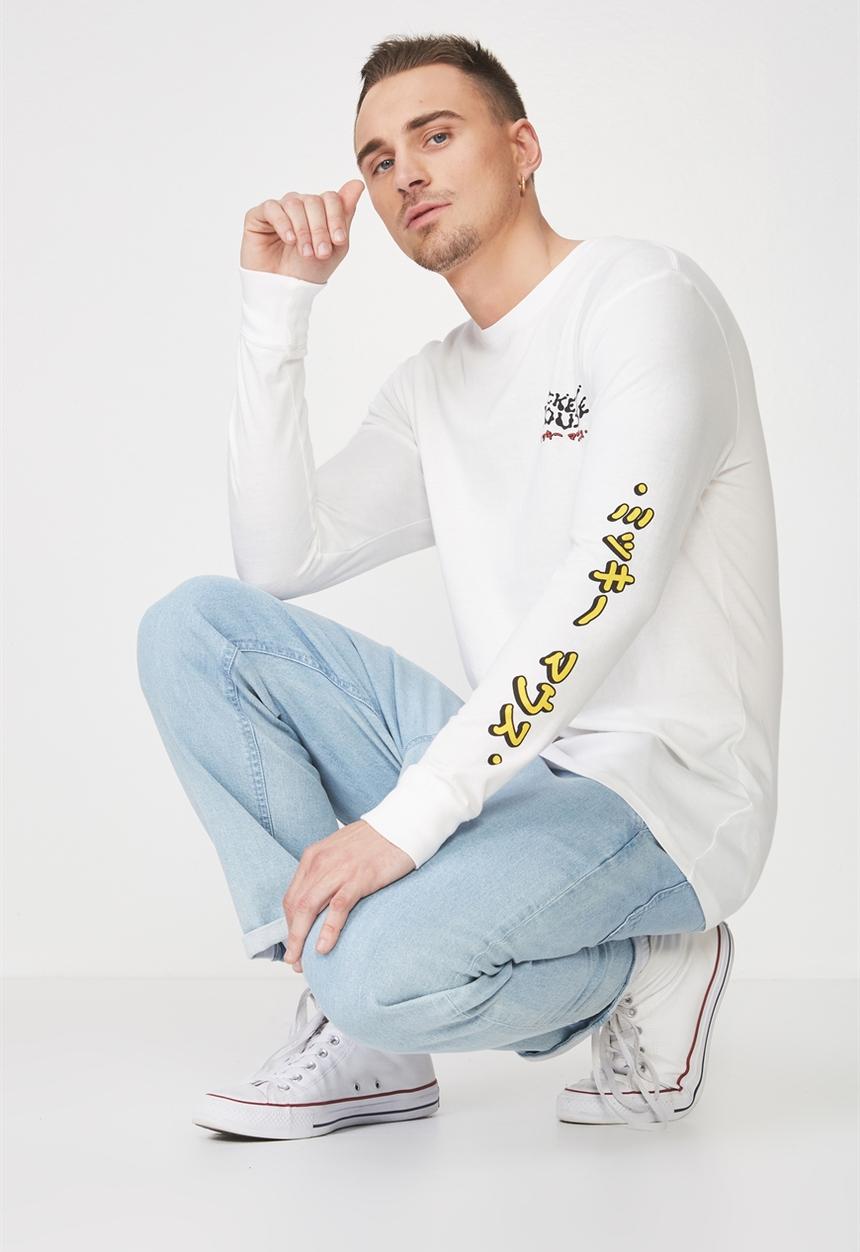 Cotton On - Tbar collaboration long sleeve tee - white