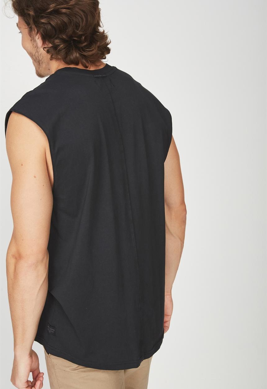 Cotton On - Drop shoulder muscle tank - black