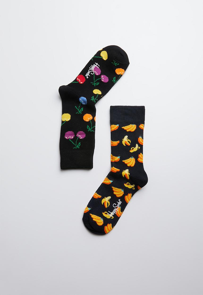 Happy Socks - Kids cherry socks 2 pack - navy & black