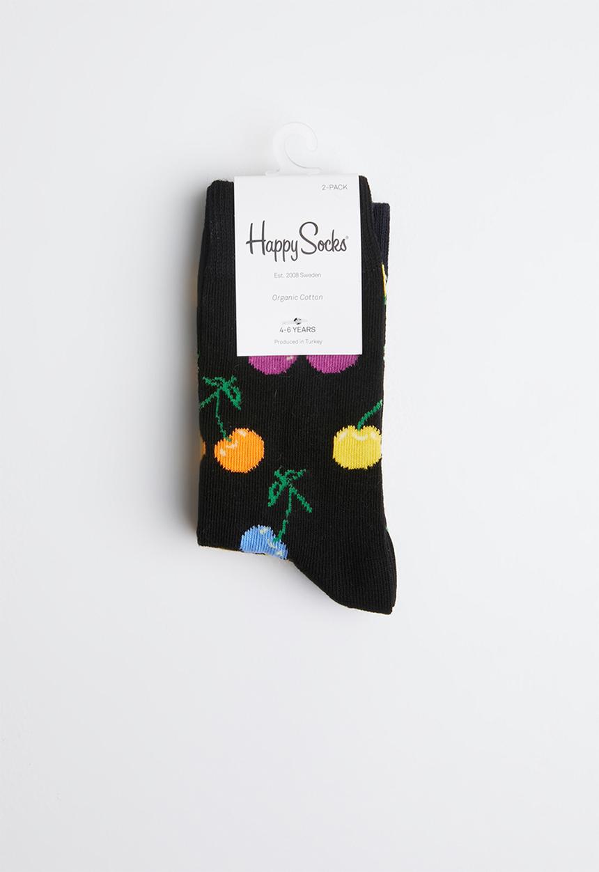 Happy Socks - Kids cherry socks 2 pack - navy & black