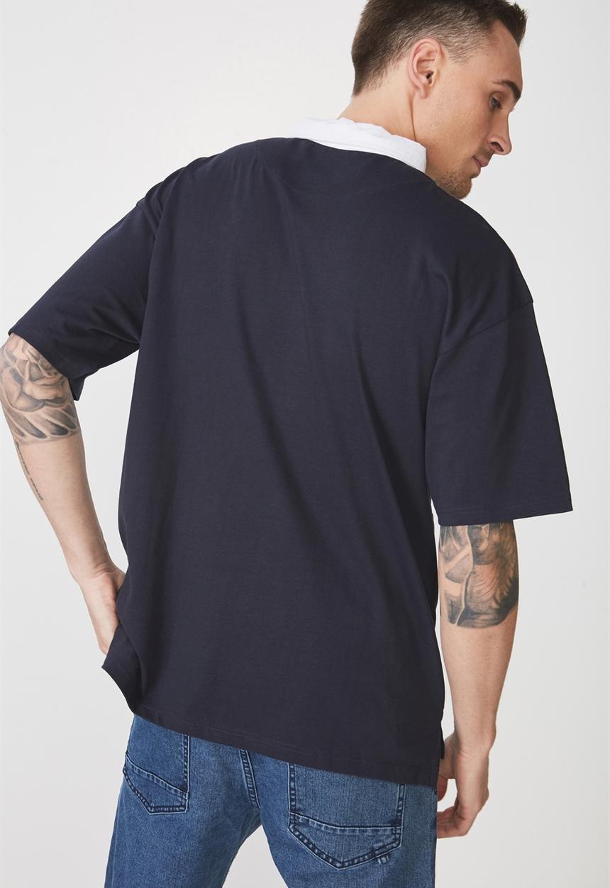 Cotton On - Oversized short sleeve polo - multi