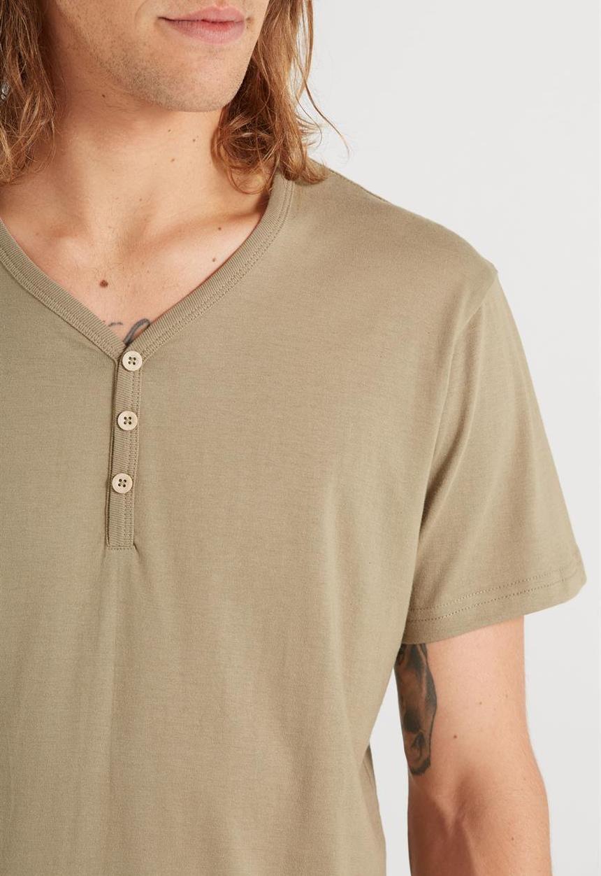 Cotton On - Essential henley - green