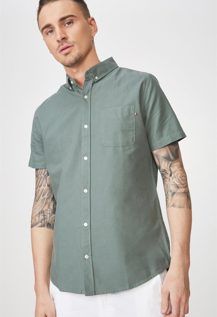 Cotton On - Vintage prep short sleeve shirt - khaki