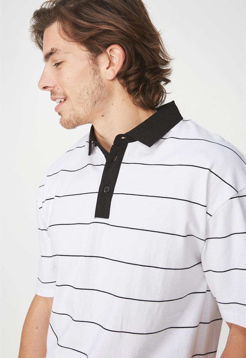 Cotton On - Oversized short sleeve polo - white