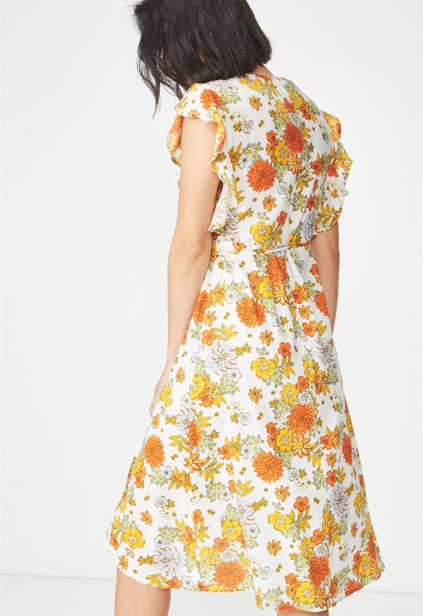 Cotton On - Woven winnie wrap dress - white 