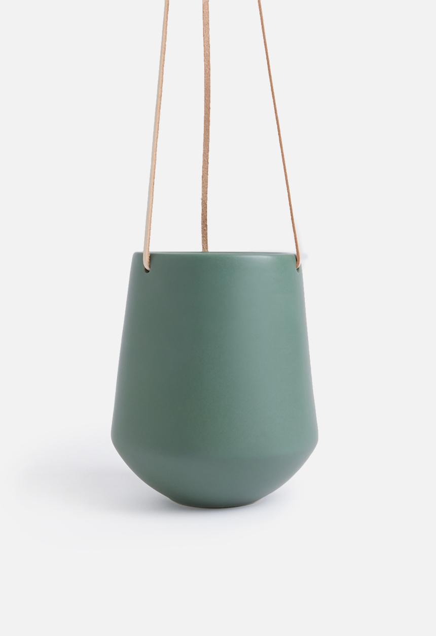 Present Time - Skittle hanging pot ceramic - matte jungle green