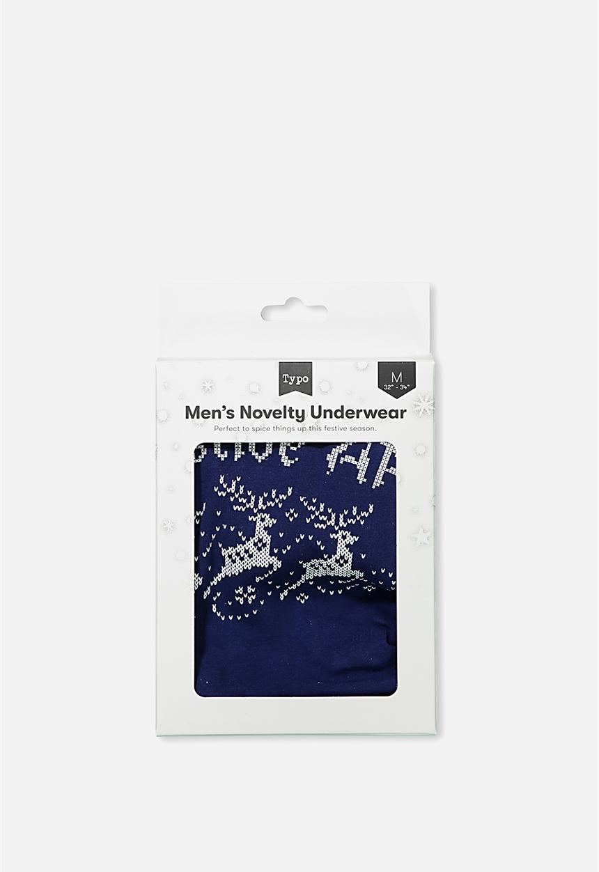 Typo - Novelty festive af underwear - navy