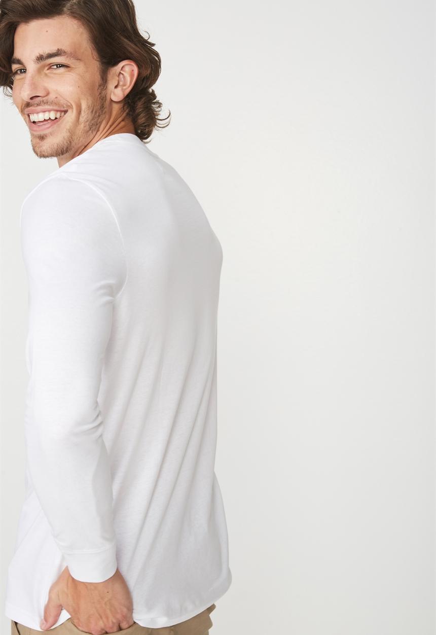 Cotton On - Tbar long sleeve tee - white