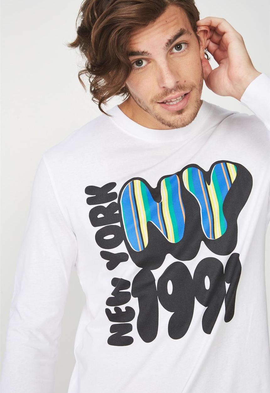 Cotton On - Tbar long sleeve tee - white