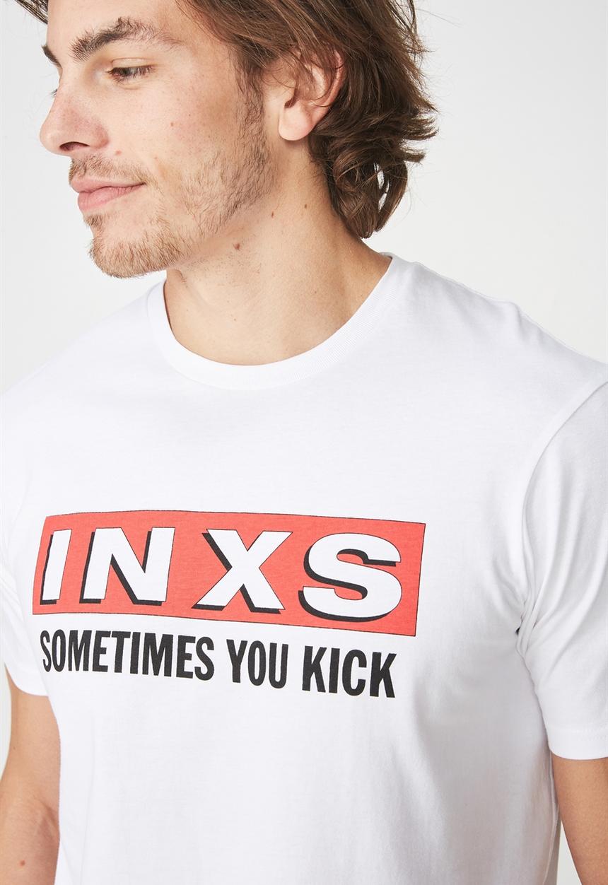 Cotton On - Tbar INXS - sometimes you kick collaboration tee - white