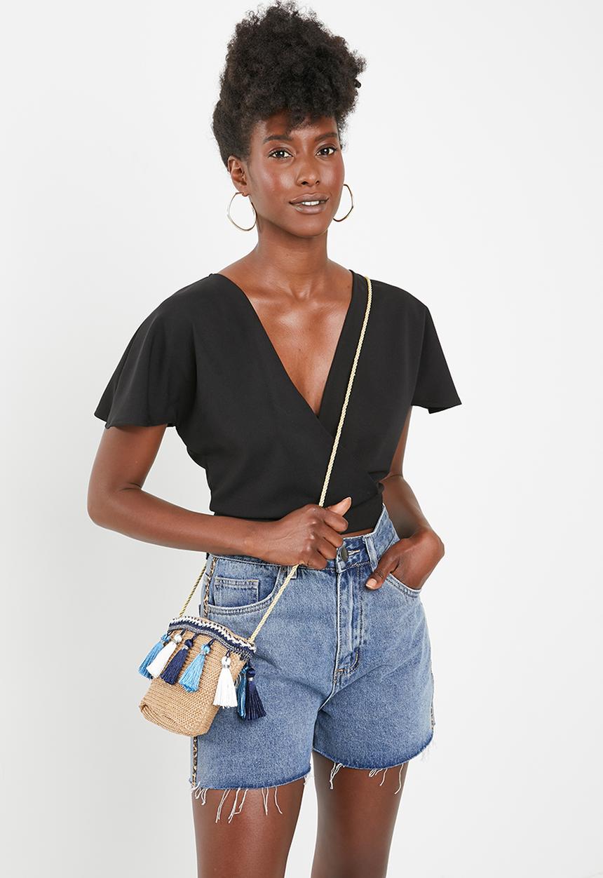 Superbalist - Straw layered tassel bag - brown 