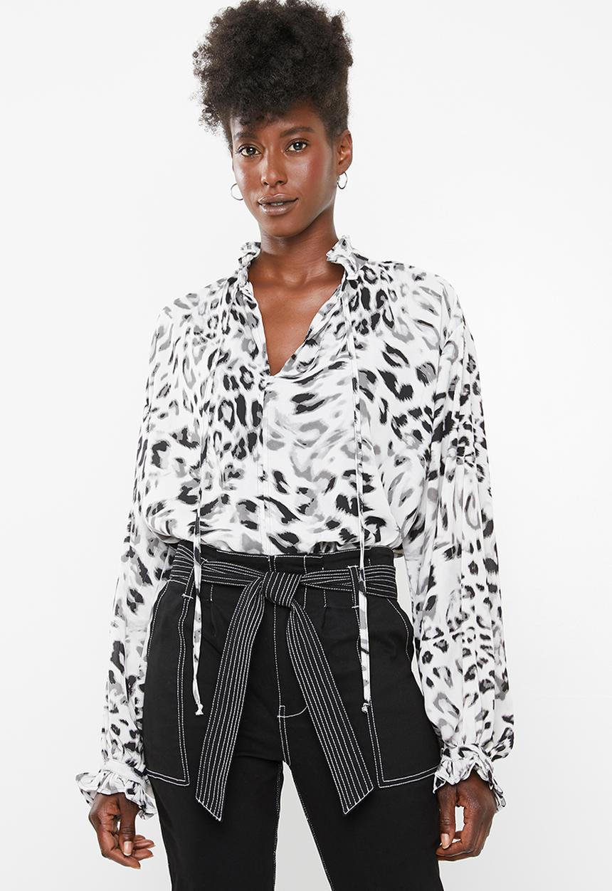 Superbalist - Peasant blouse - black & white