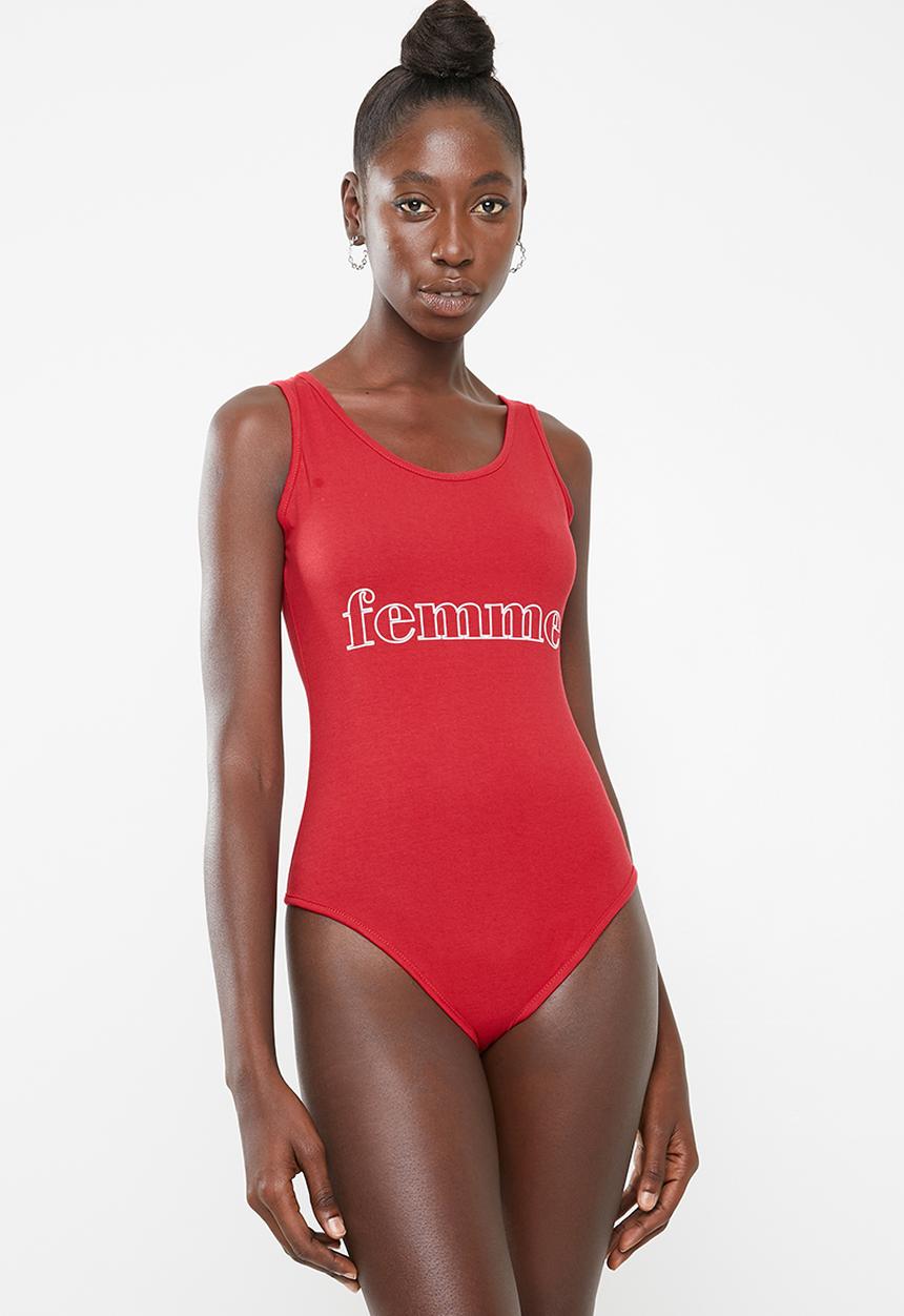 Superbalist - Printed bodysuit - red