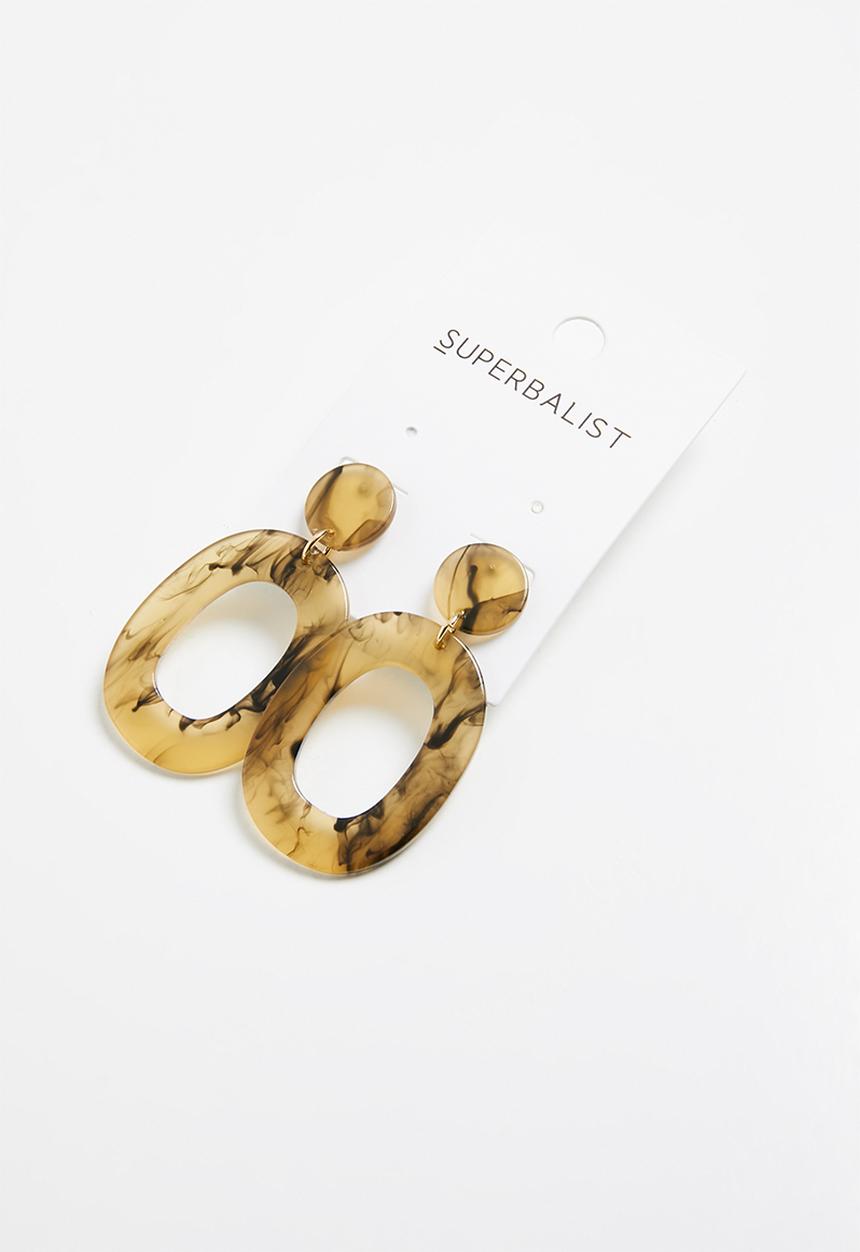 Superbalist - Ella resin earrings - brown