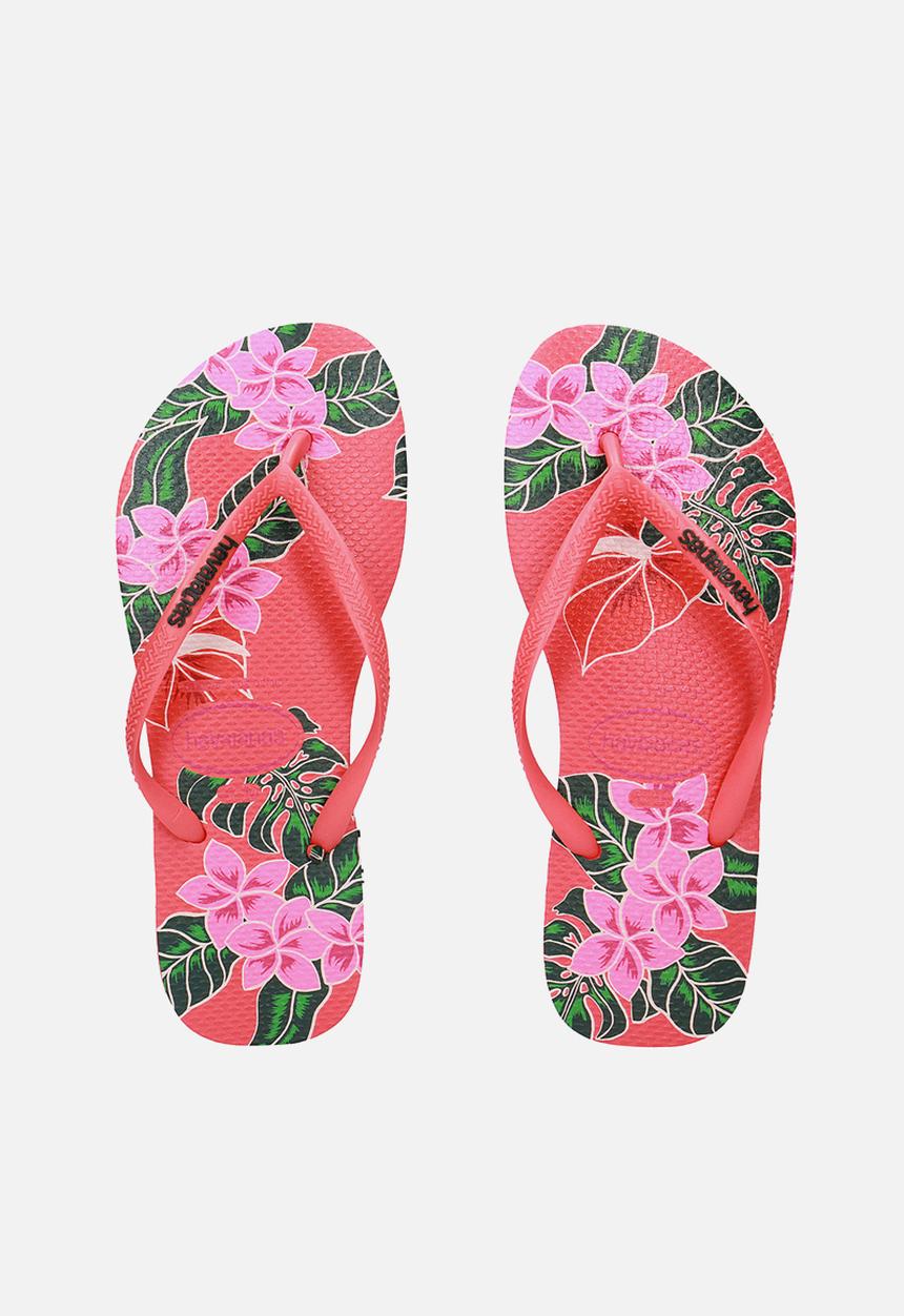 Havaianas - Slim floral flip flops - coral