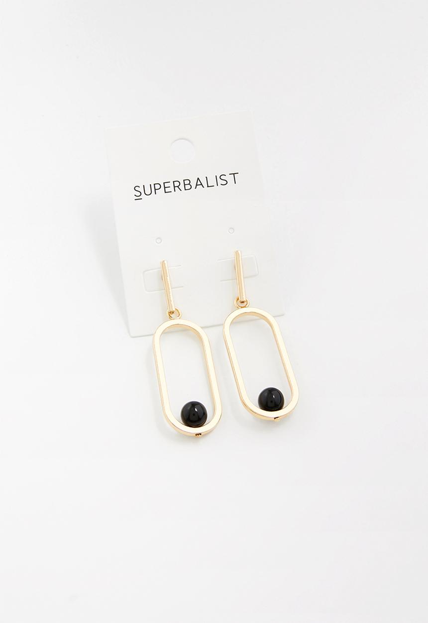 Superbalist - Jess rectangle earrings - gold & black