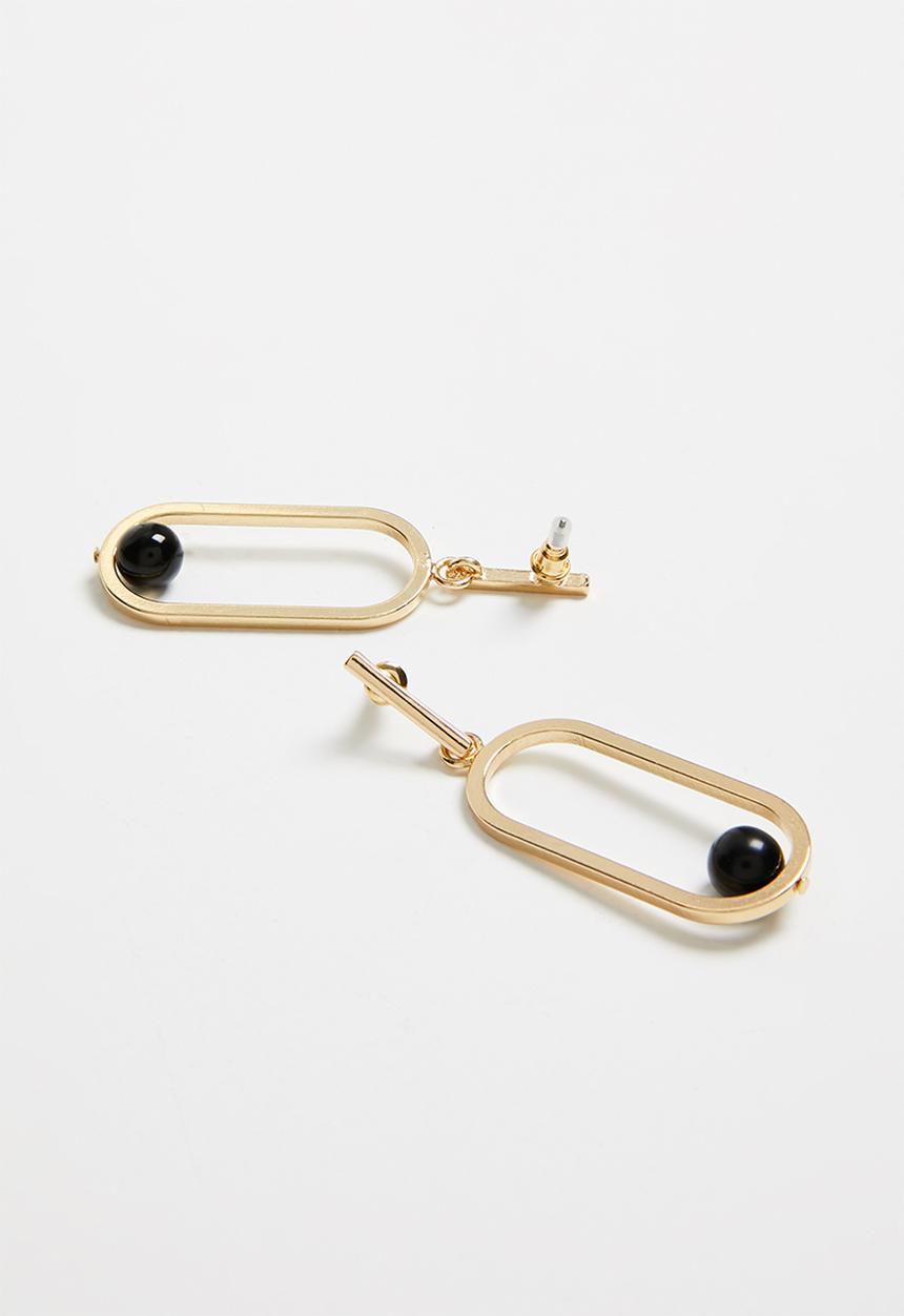 Superbalist - Jess rectangle earrings - gold & black