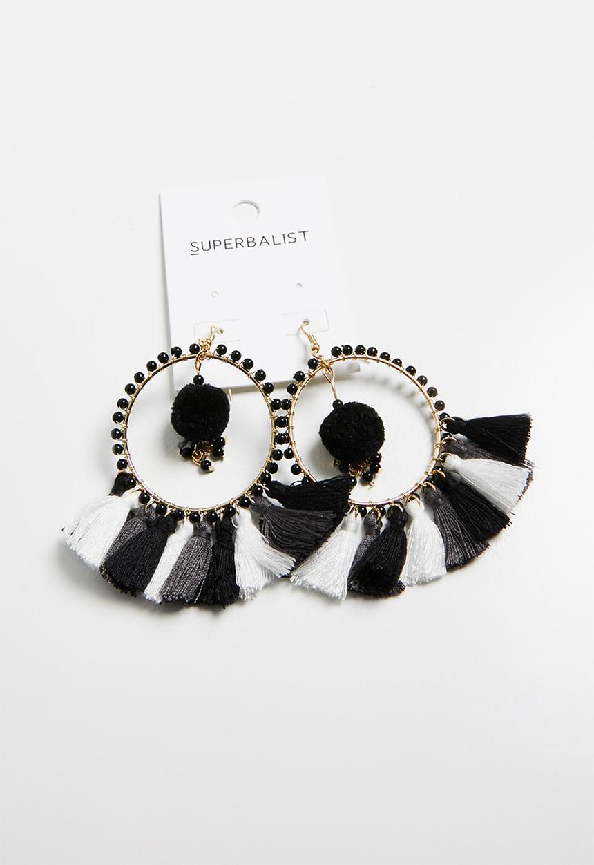 Superbalist - Tassel and pom pom earrings - mutli 
