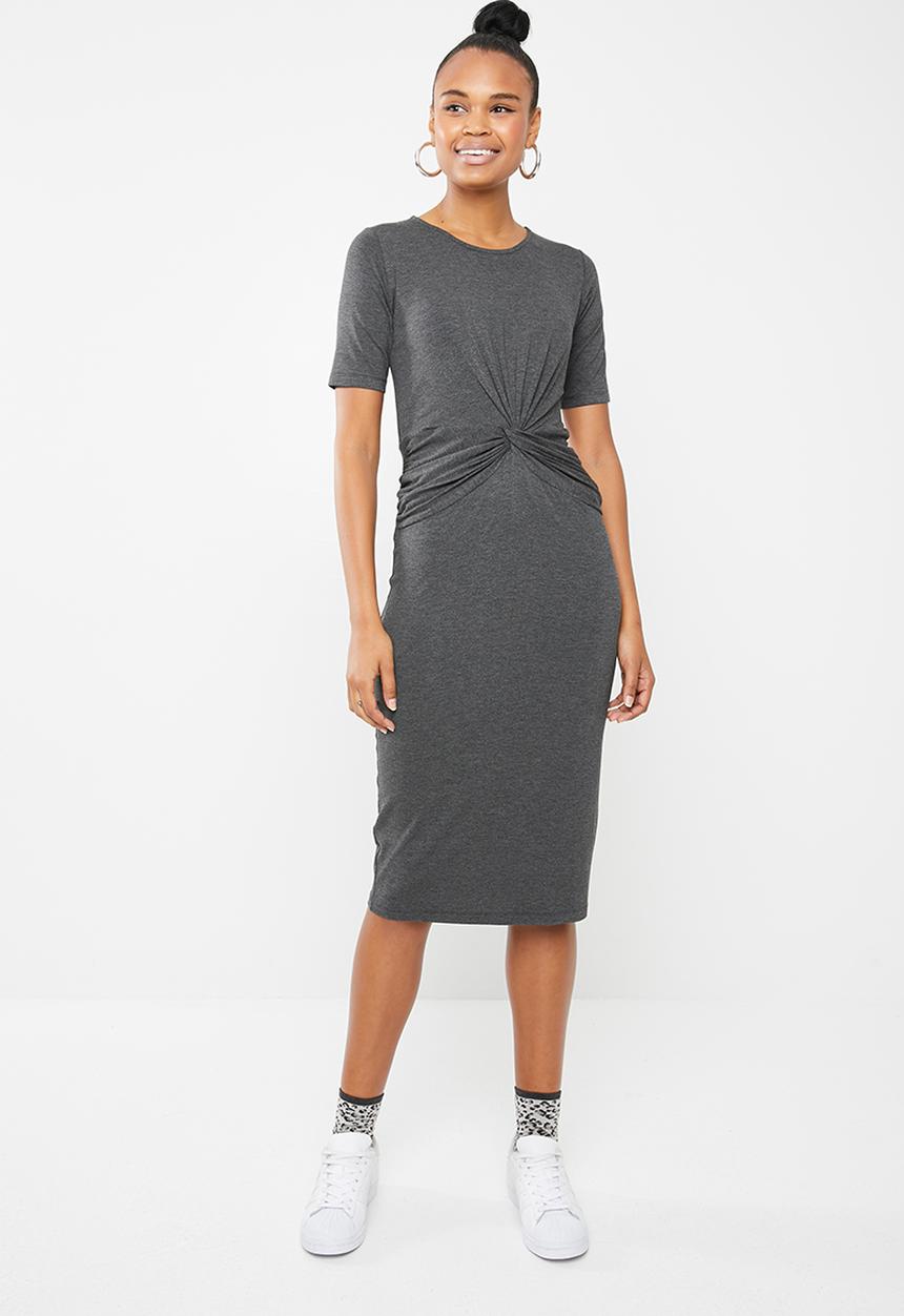 Superbalist - Knot front detail bodycon dress - grey