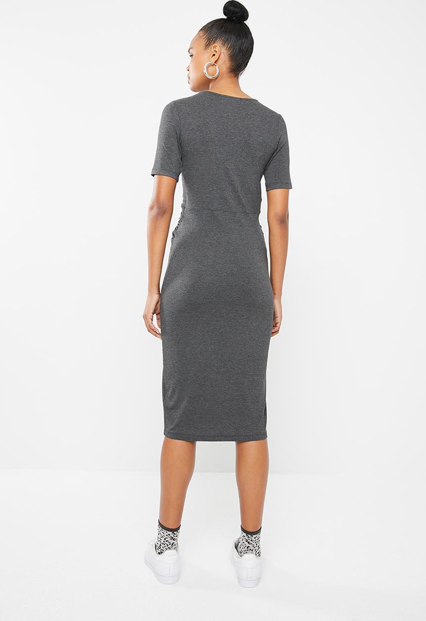 Superbalist - Knot front detail bodycon dress - grey