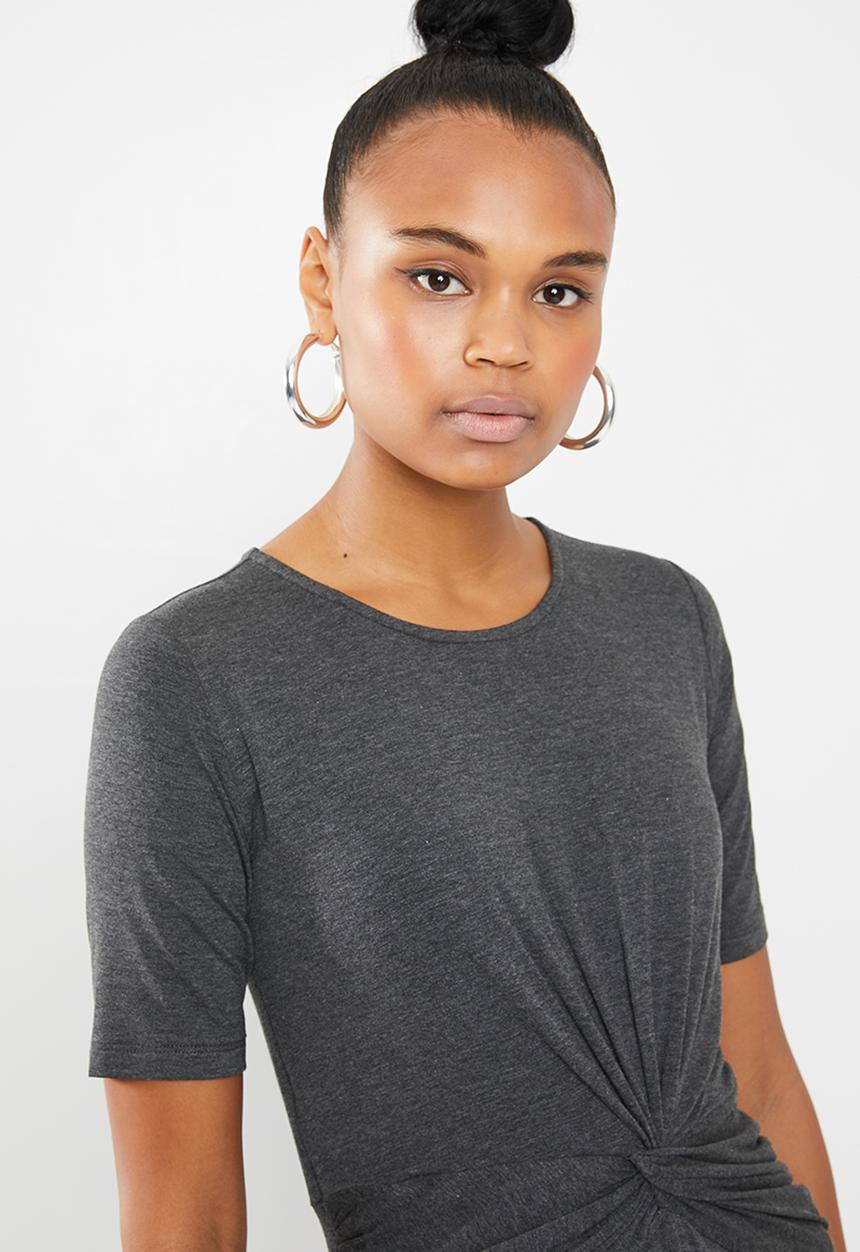 Superbalist - Knot front detail bodycon dress - grey
