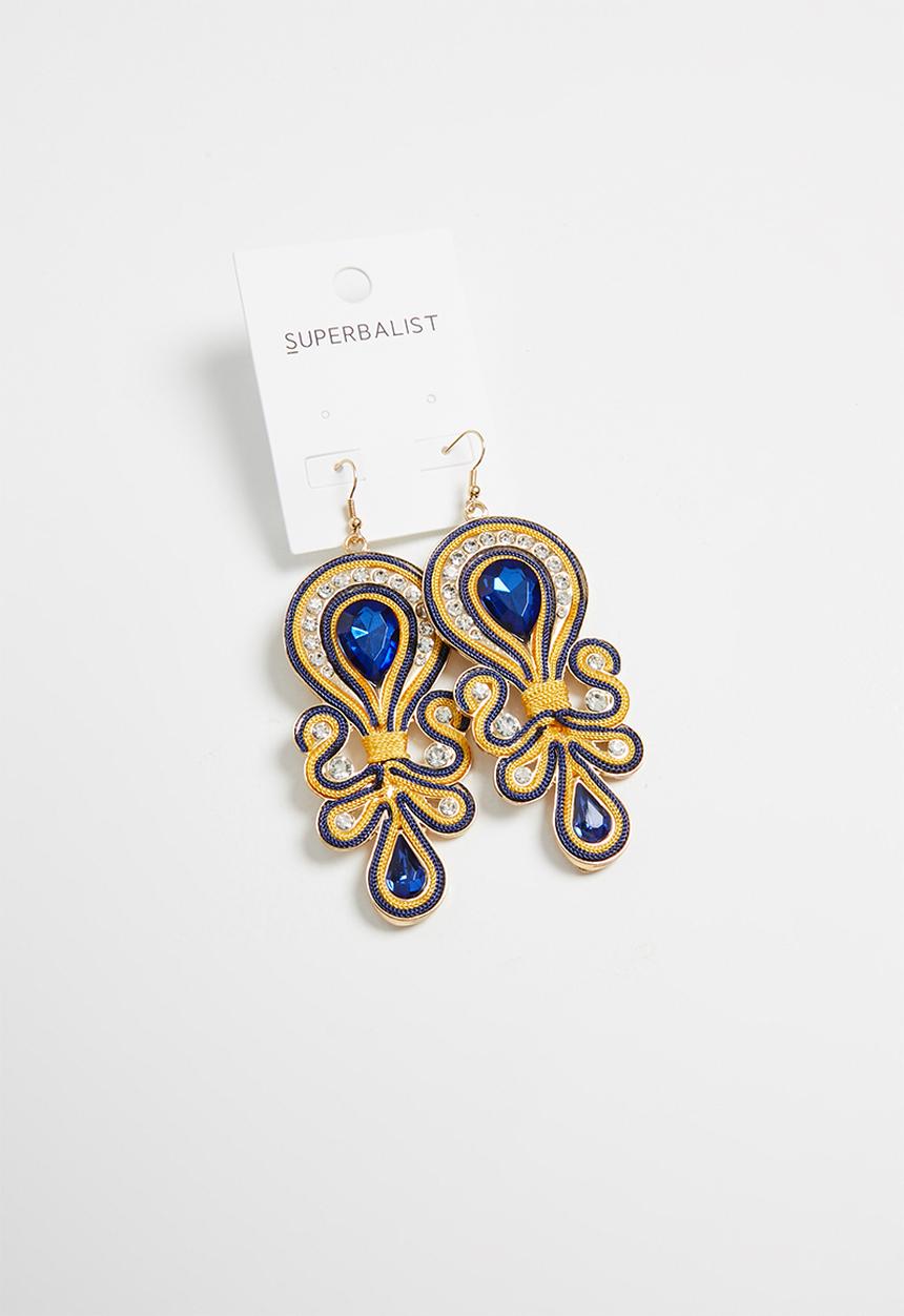 Superbalist - Carly jewelled earrings- yellow & blue