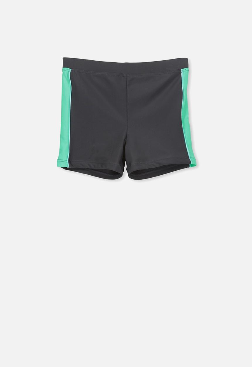 Cotton On - Billy boy leg swim trunk - charcoal & green