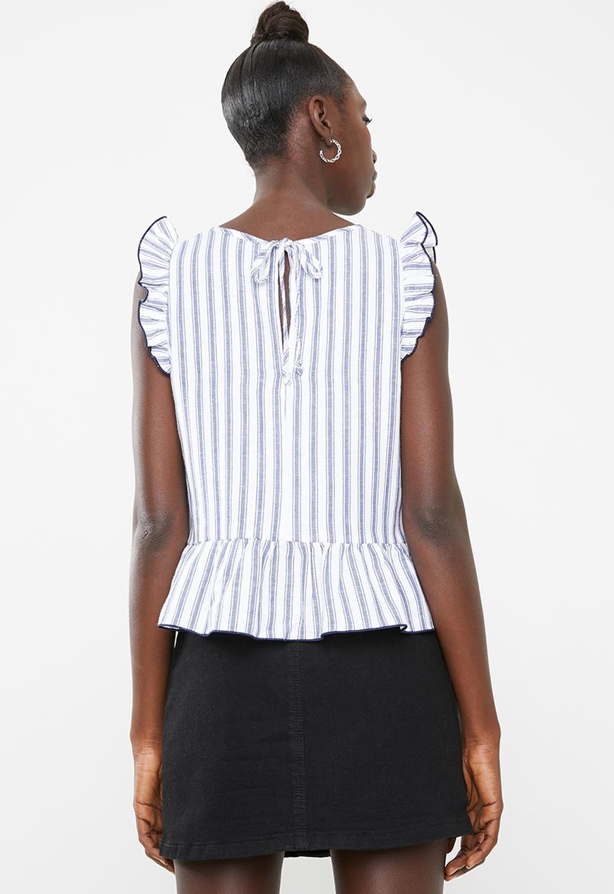 Superbalist - Poplin blouse - white & blue