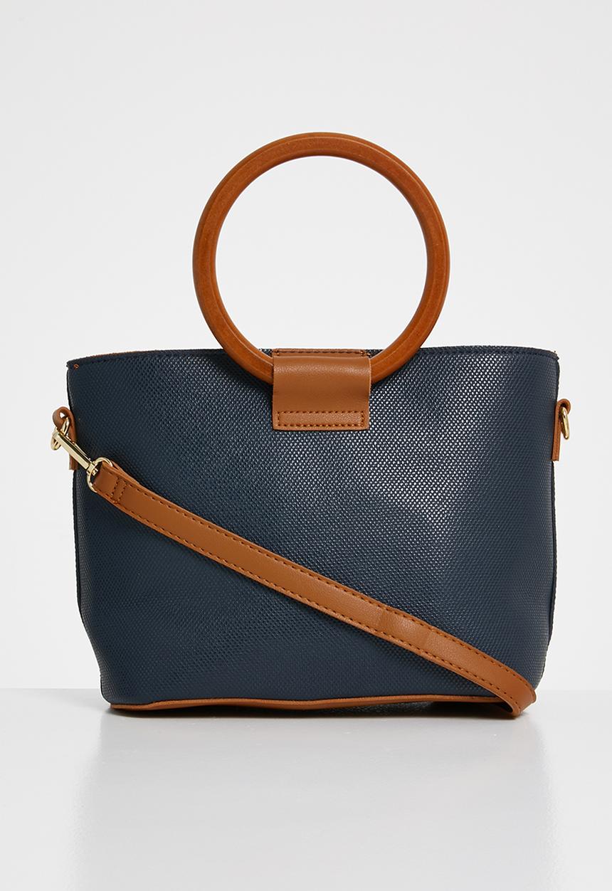 Superbalist - Wooden handle crossbody bag - navy