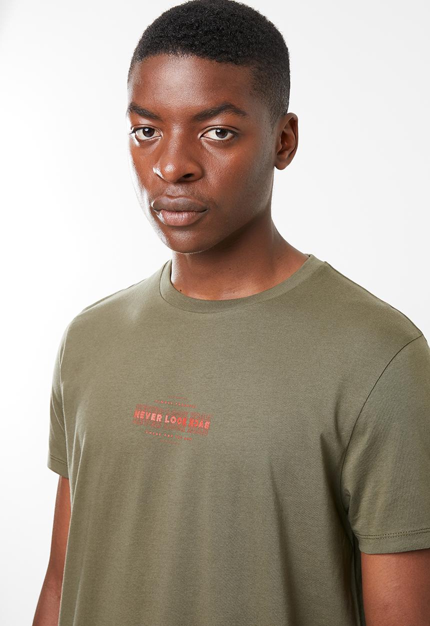 Superbalist - Printed curved hem tee - khaki green