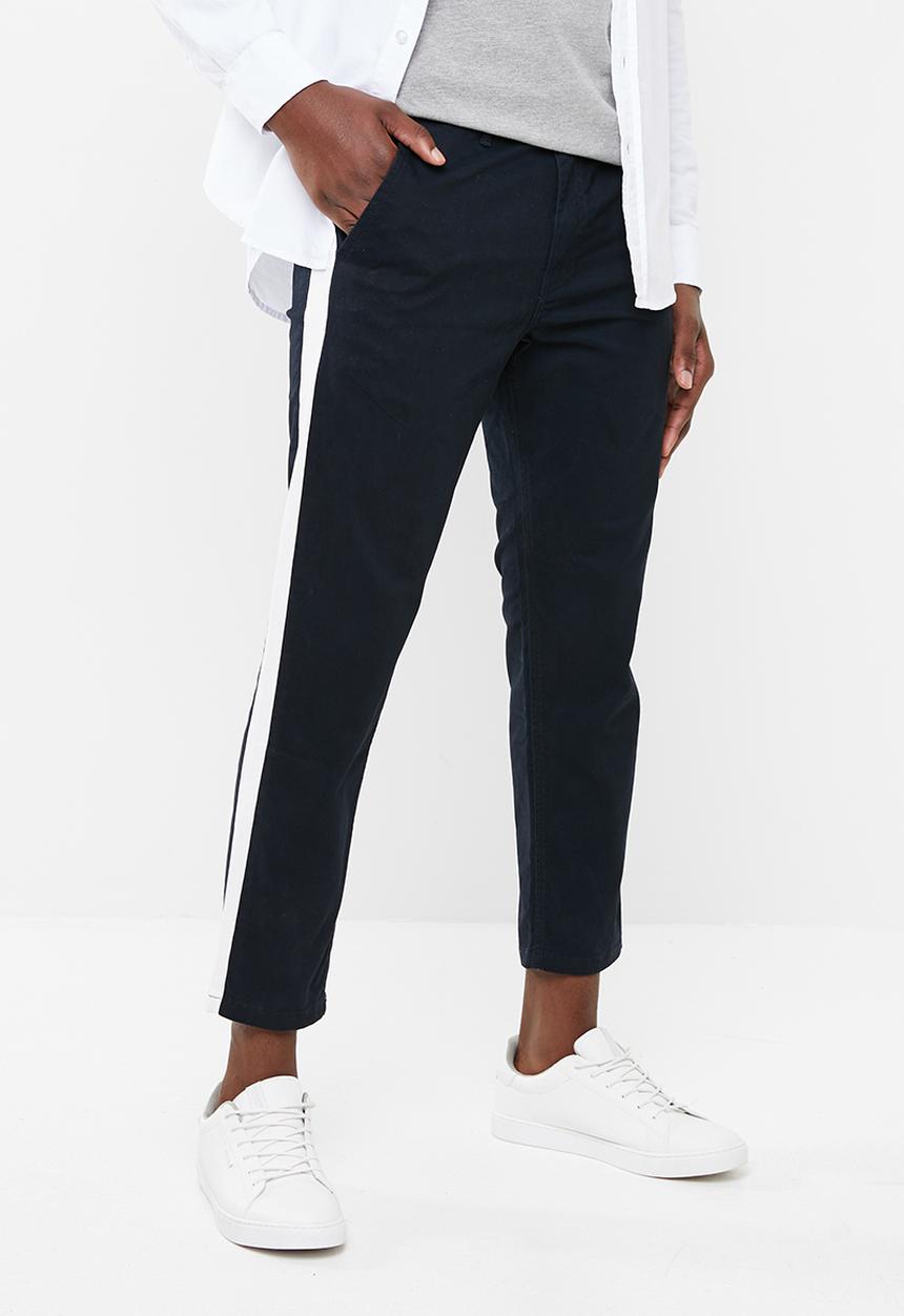 Superbalist - Cropped slim fit taped chino - navy