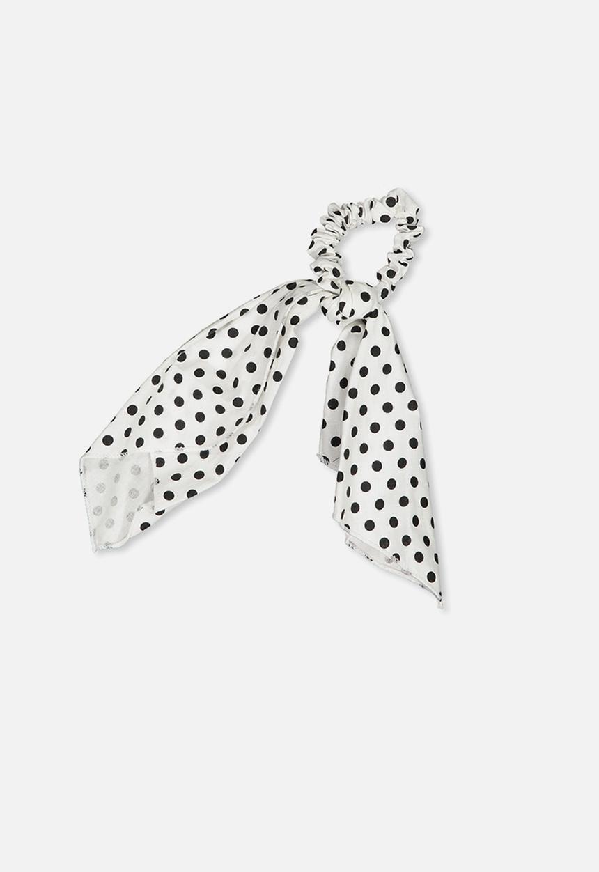 Cotton On - Scarf scrunchie - white & black 