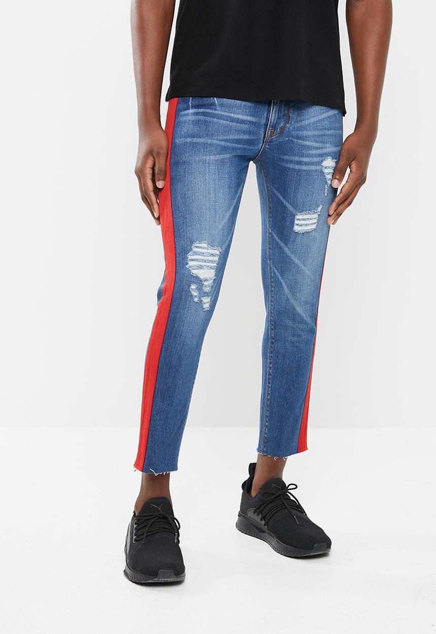 Superbalist - Skinny jeans cropped with raw hem - blue