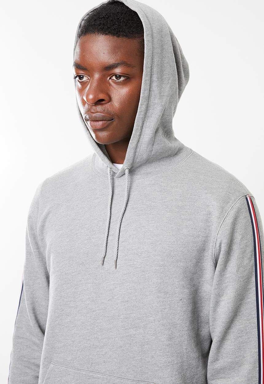 Superbalist - Taped hoodie pullover sweat - grey