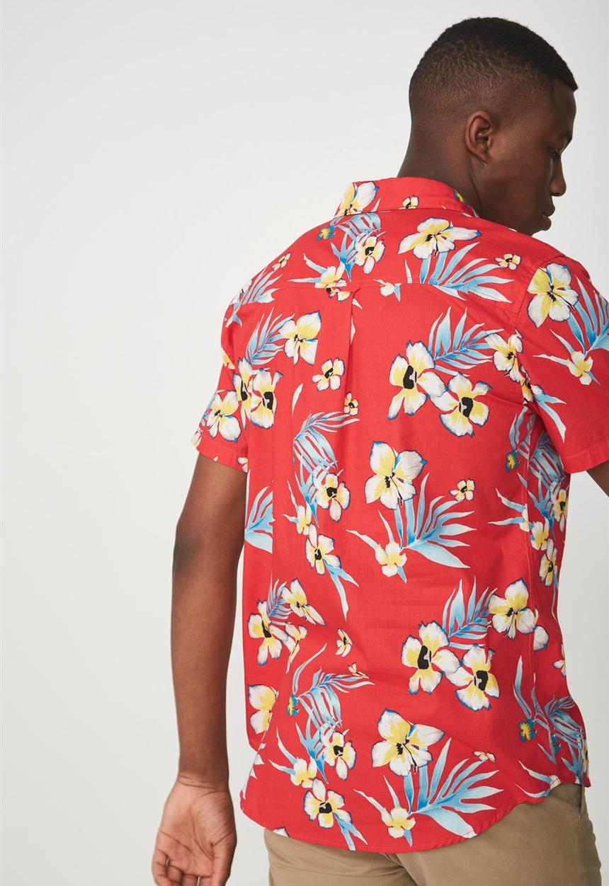 Cotton On - Short sleeve resort shirt - red