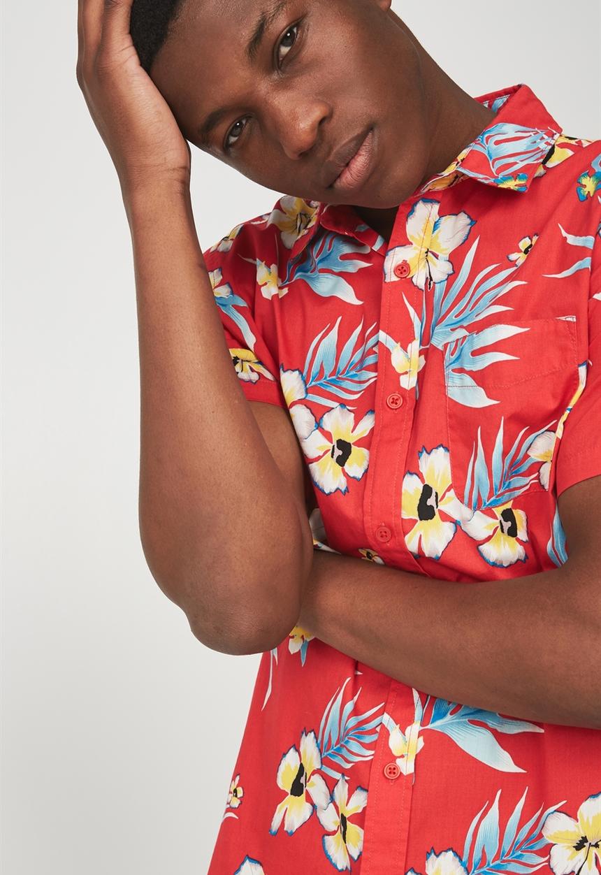Cotton On - Short sleeve resort shirt - red