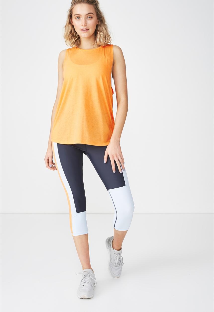 Cotton On - Double twist back tank top - orange