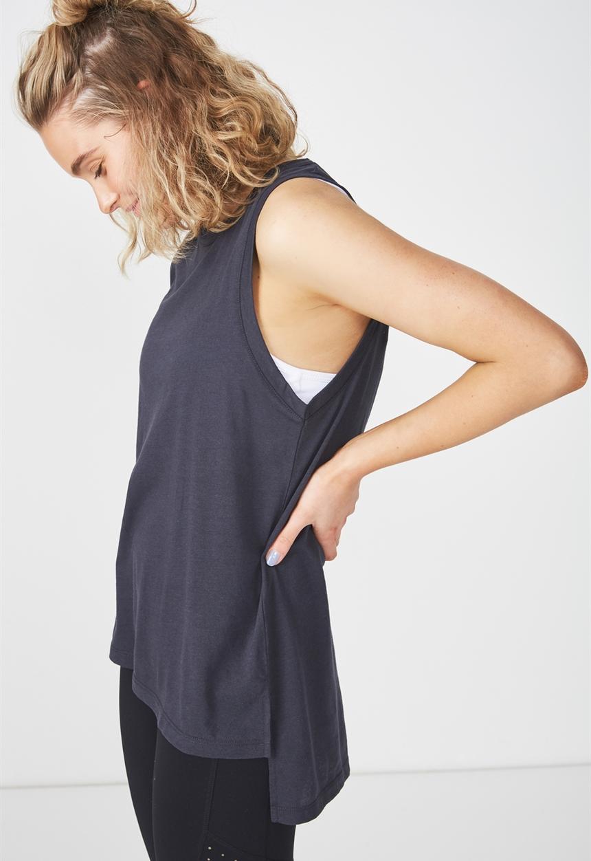Cotton On - Jersey high neck tank top - grey