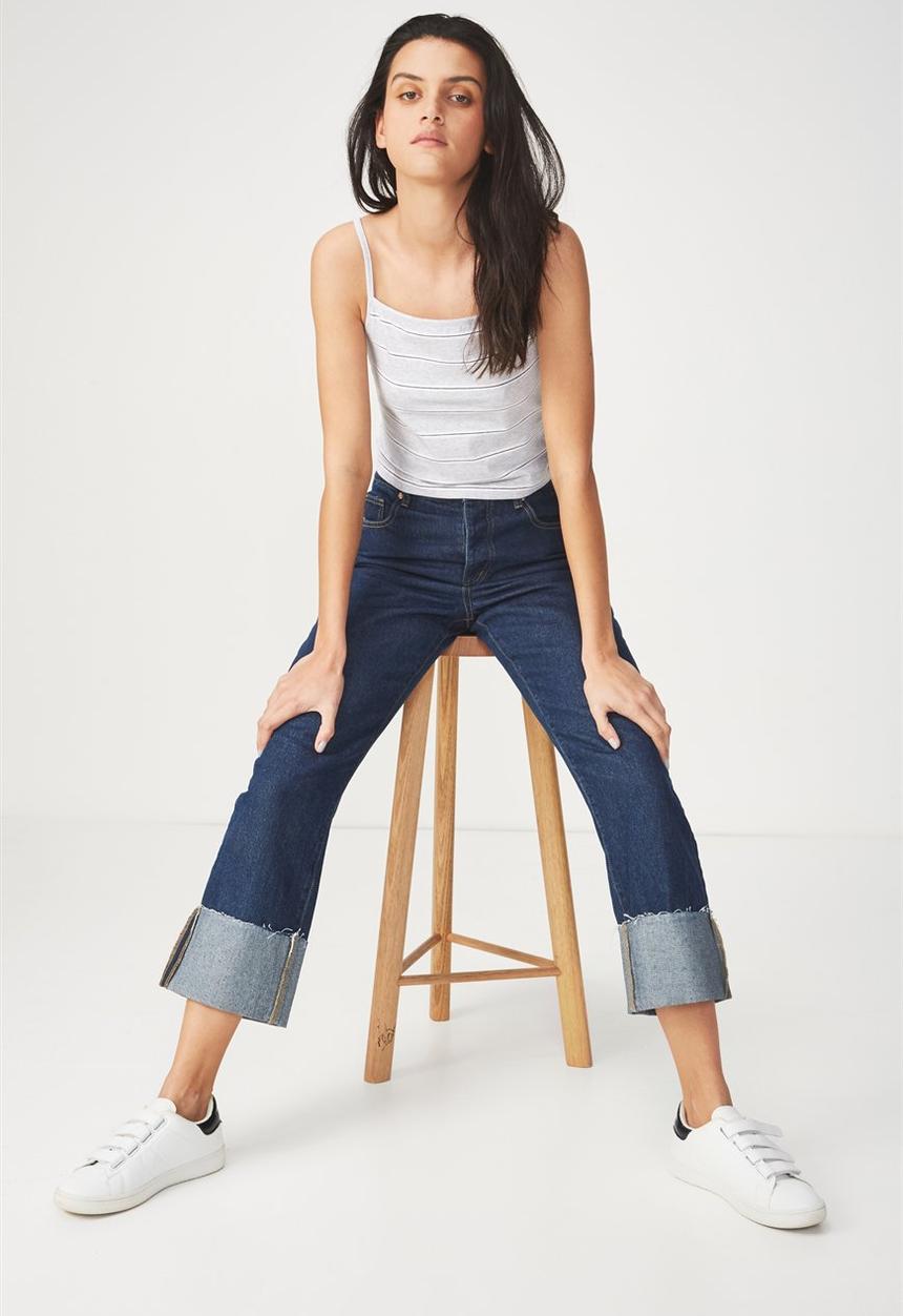 Cotton On - Fashion crop cami - grey & black