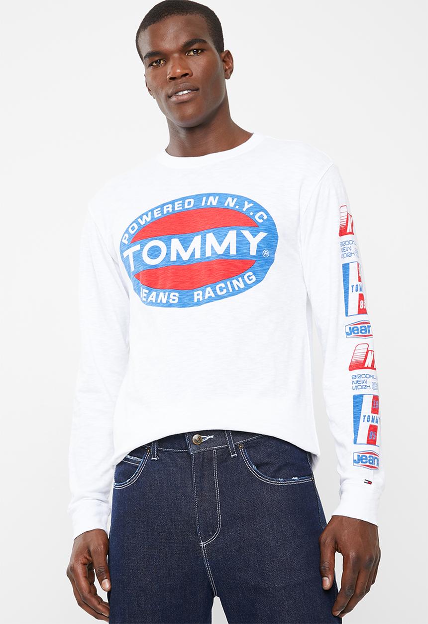 Tommy Hilfiger - Heavy long sleeve logo tee - white