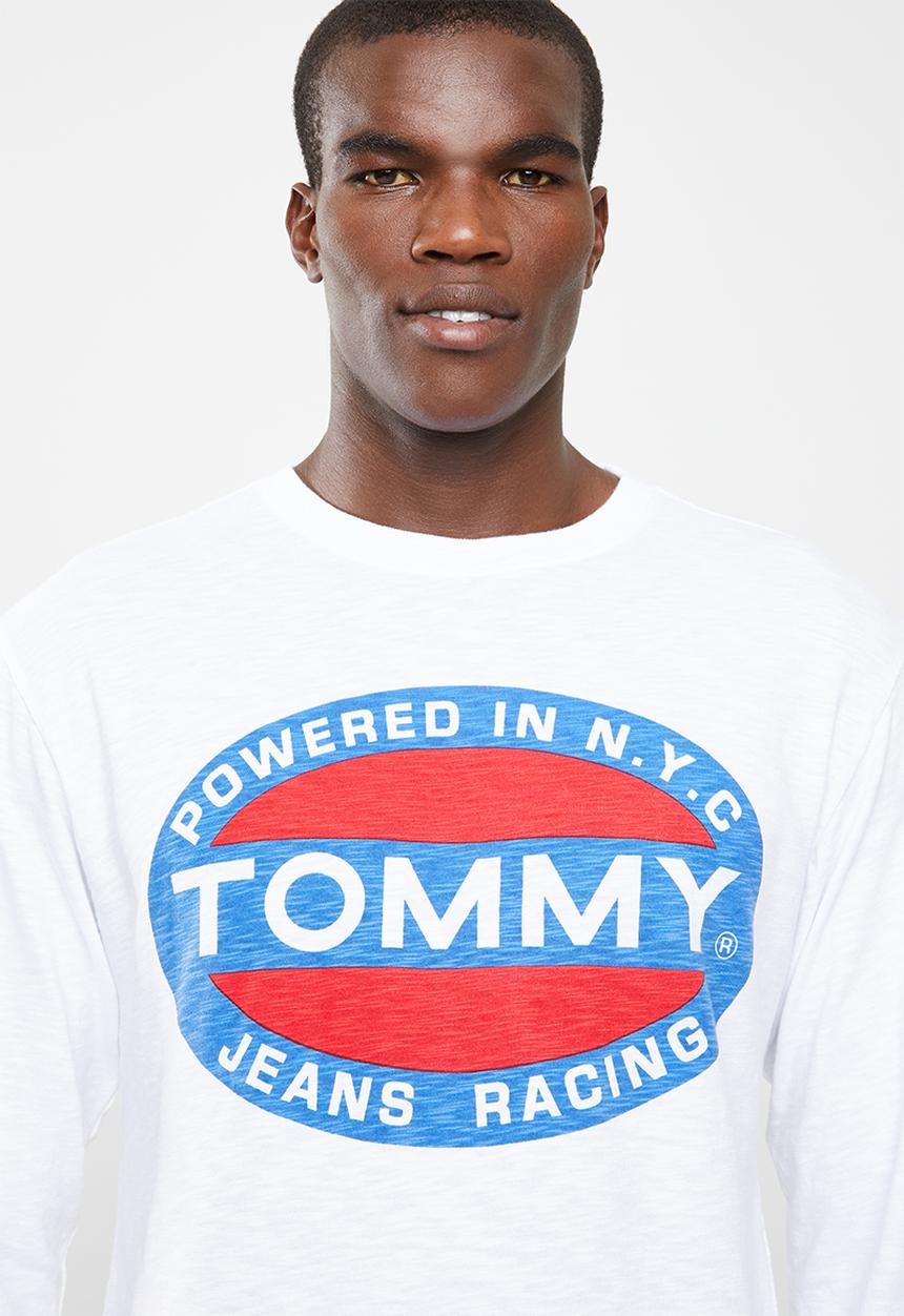 Tommy Hilfiger - Heavy long sleeve logo tee - white